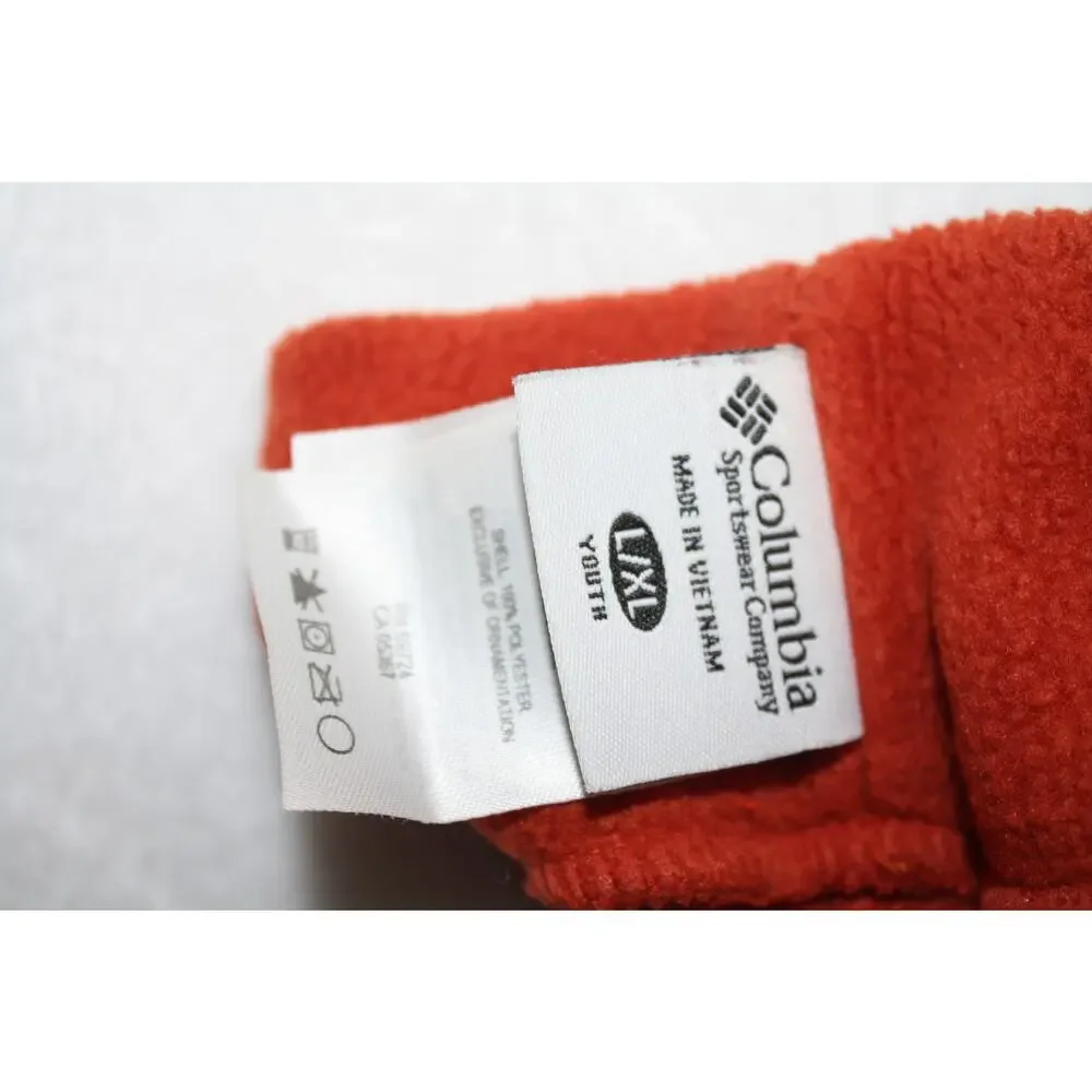 Columbia Beanie Hat Youth L/XL Orange Fleece Outerwear Sportswear‎